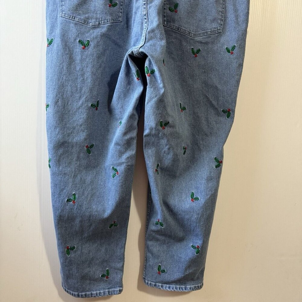 Vintage Quaker Factory Jeans Sz 24W Women’s Cherry Embroidery Print High Rise - Picture 13 of 15
